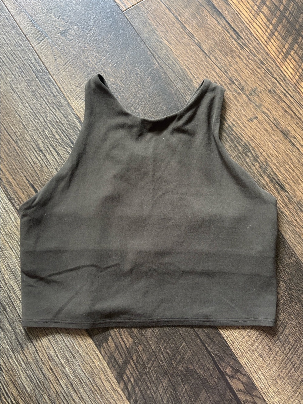Athleta Conscious Crop Top Arbor Olive High Neck, Longline Racerback Top Size M